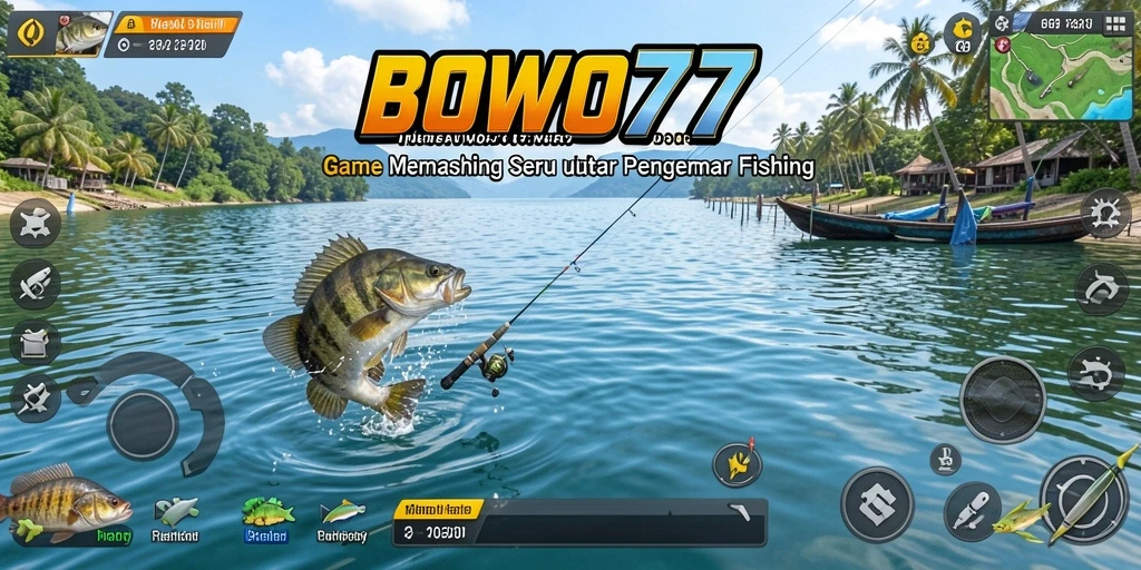 Gameplay menarik BOWO77 menampilkan momen memancing yang seru.