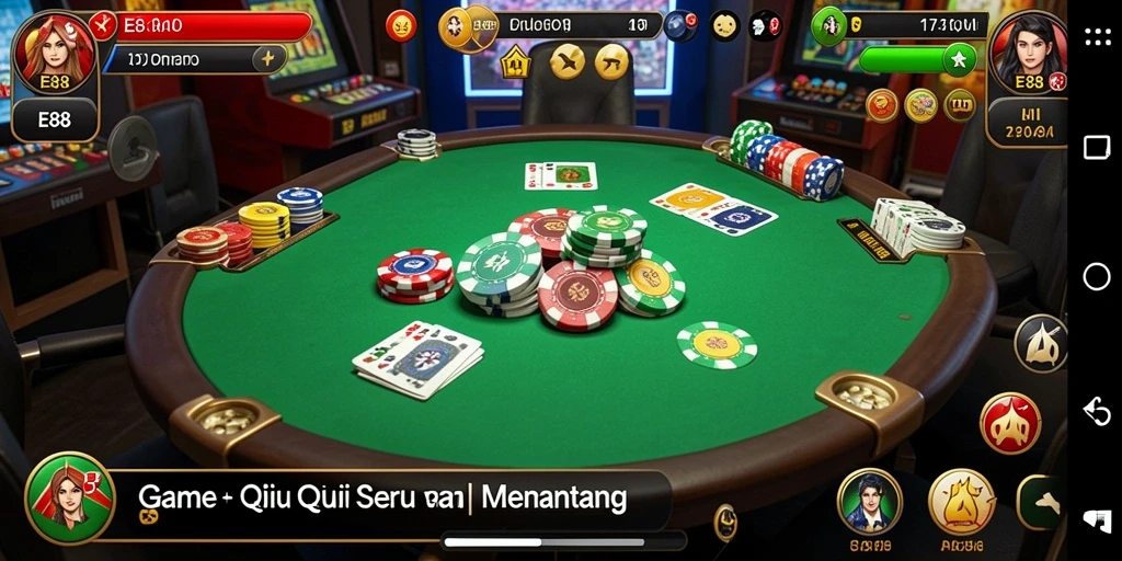 Tampilan utama E88 menampilkan gameplay menegangkan QiuQiu.