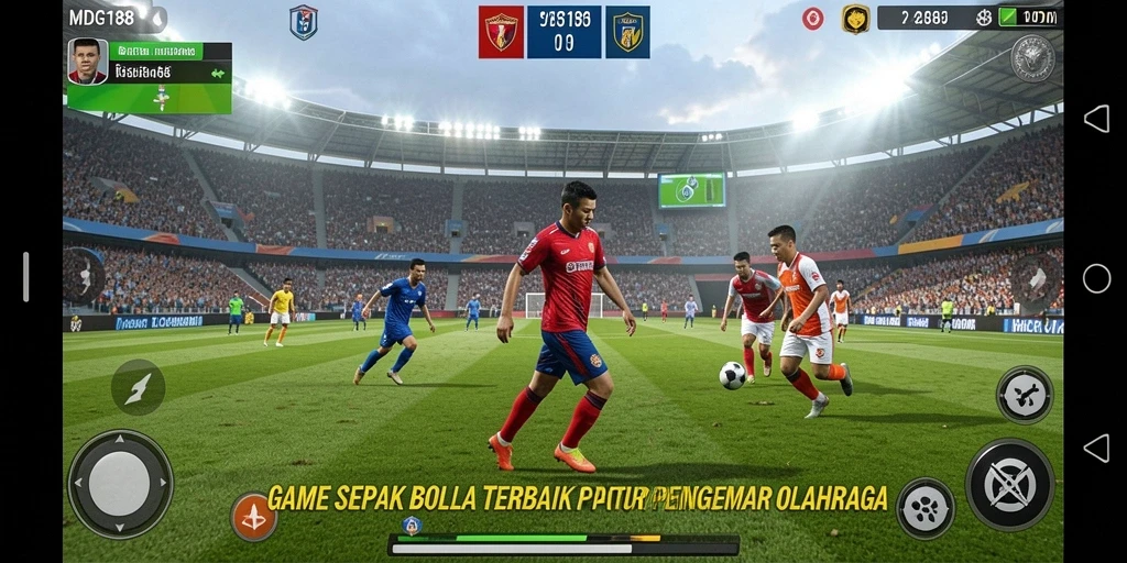 Tampilan gameplay seru MDG188 dengan aksi sepak bola yang mendebarkan.