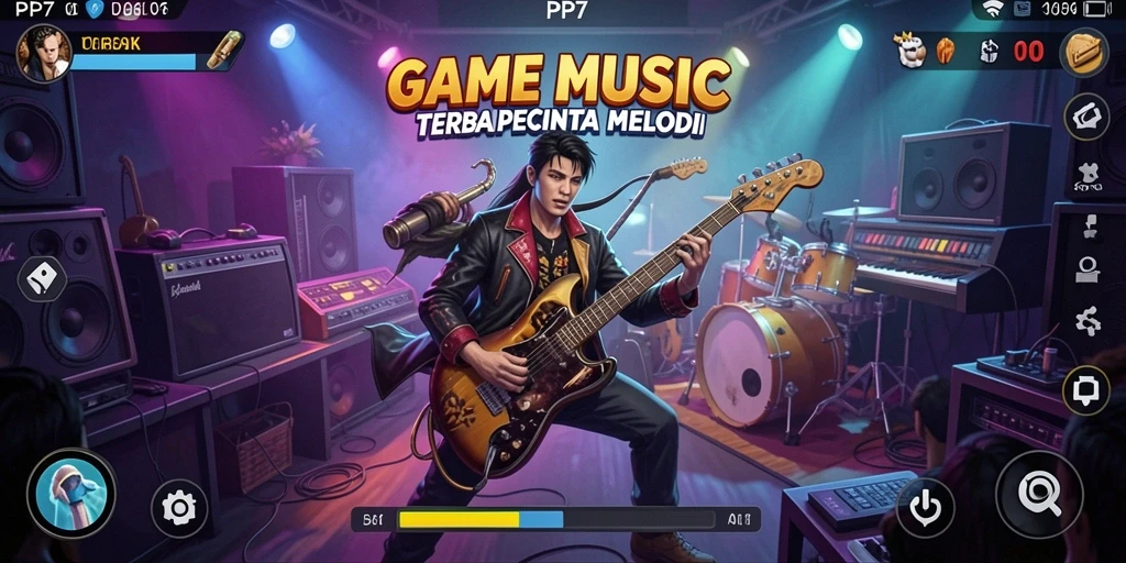 Tampilan gameplay menawan dalam PP7 yang menghadirkan pengalaman musik interaktif.